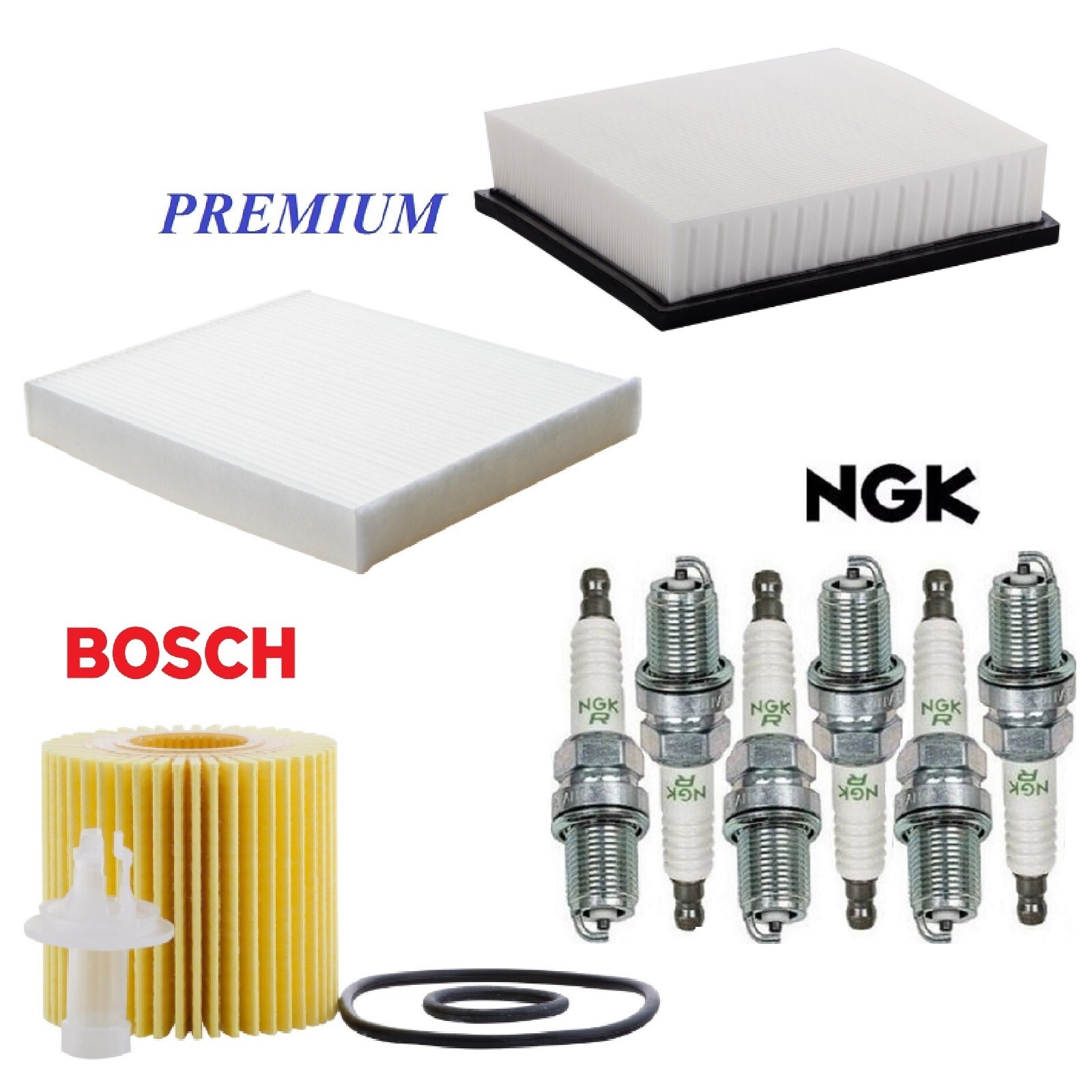 Tune Up Kit Filters Spark Plugs For TOYOTA HIGHLANDER V6 3.5L, GAS 2014-2016
