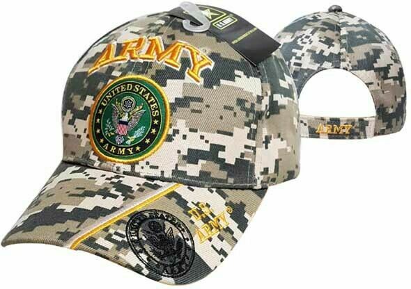 US Army Hat Military Camo Official Licensed Embroidered Adjustable Veterans Cap