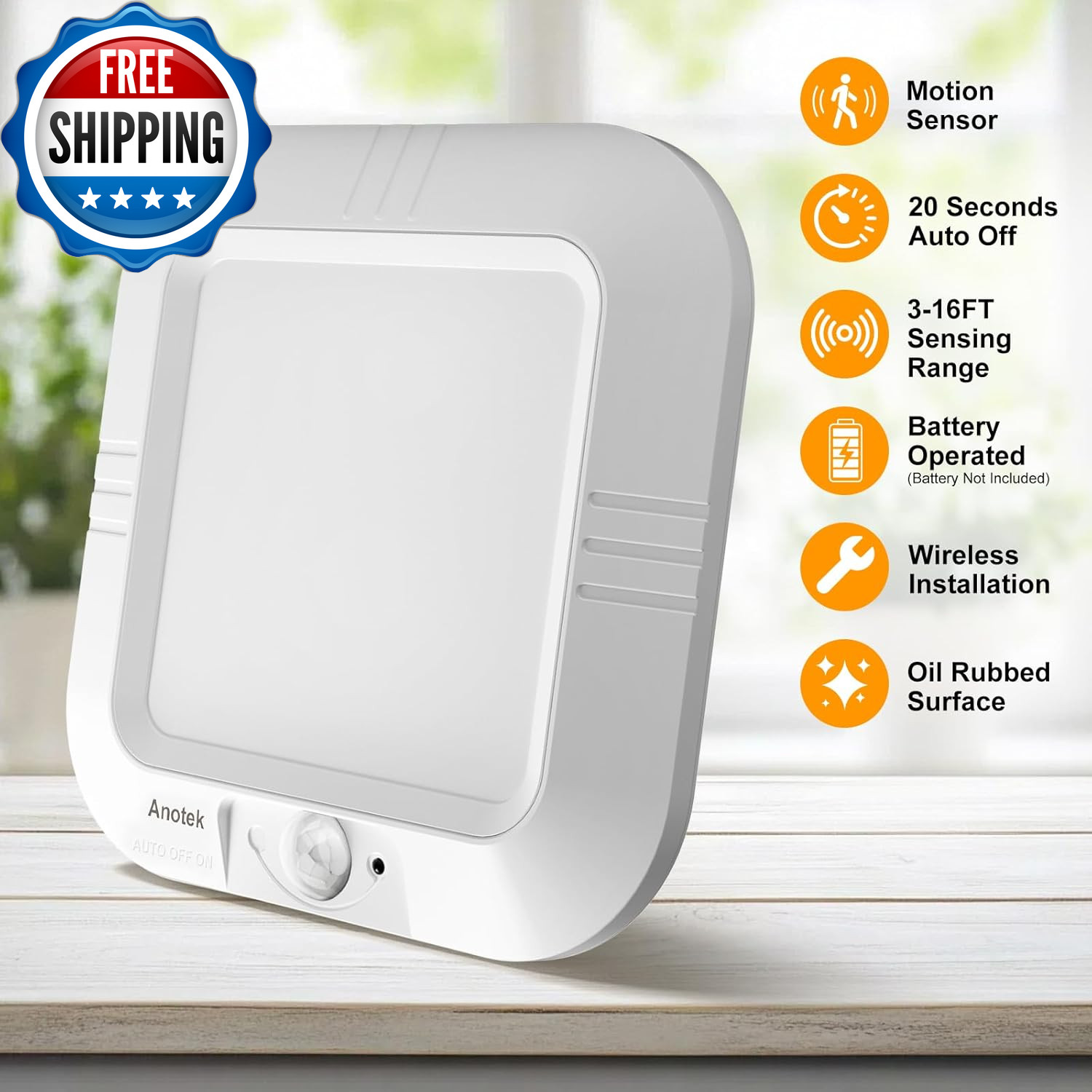 Battery Operated Ceiling Light Motion Sensor Light Indoor Motion Activated...