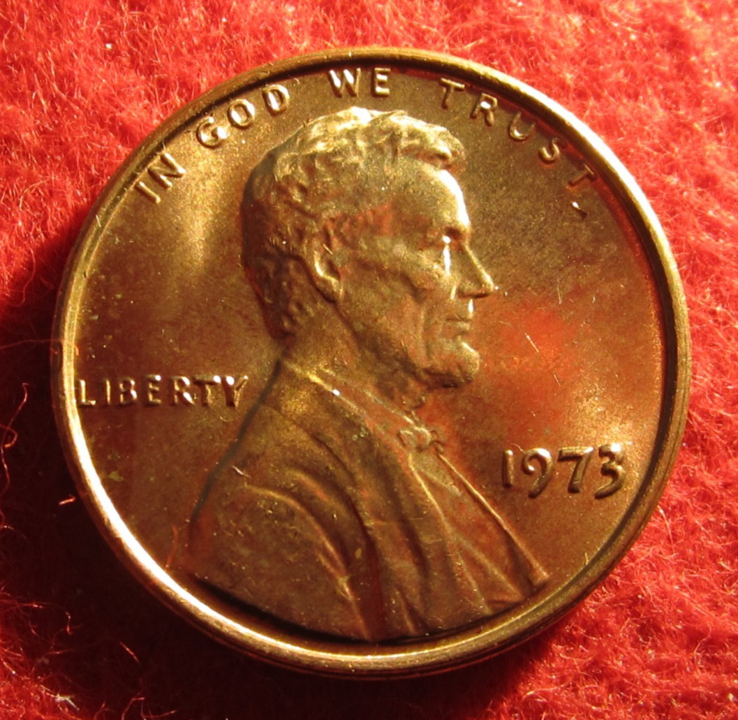 1973 (P) Lincoln Memorial Cent/Penny - Uncirculated - Red - Actual Coin C1285