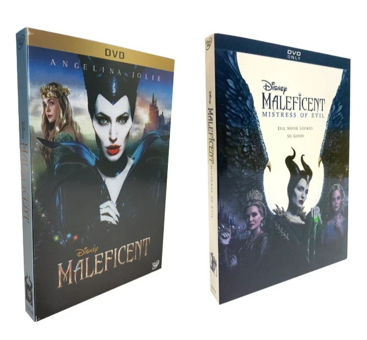 Disney Angelina Jolie Maleficent One &  Two Mistress of Evil (DVD) new