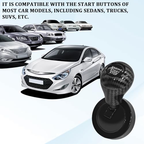 Car Joystick Push to Start Button Cover, Universal Auto Interior One Silver