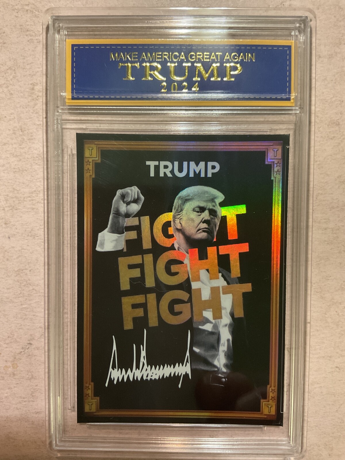 Donald Trump “Fight Fight Fight” make America great again 2024 card hardcased