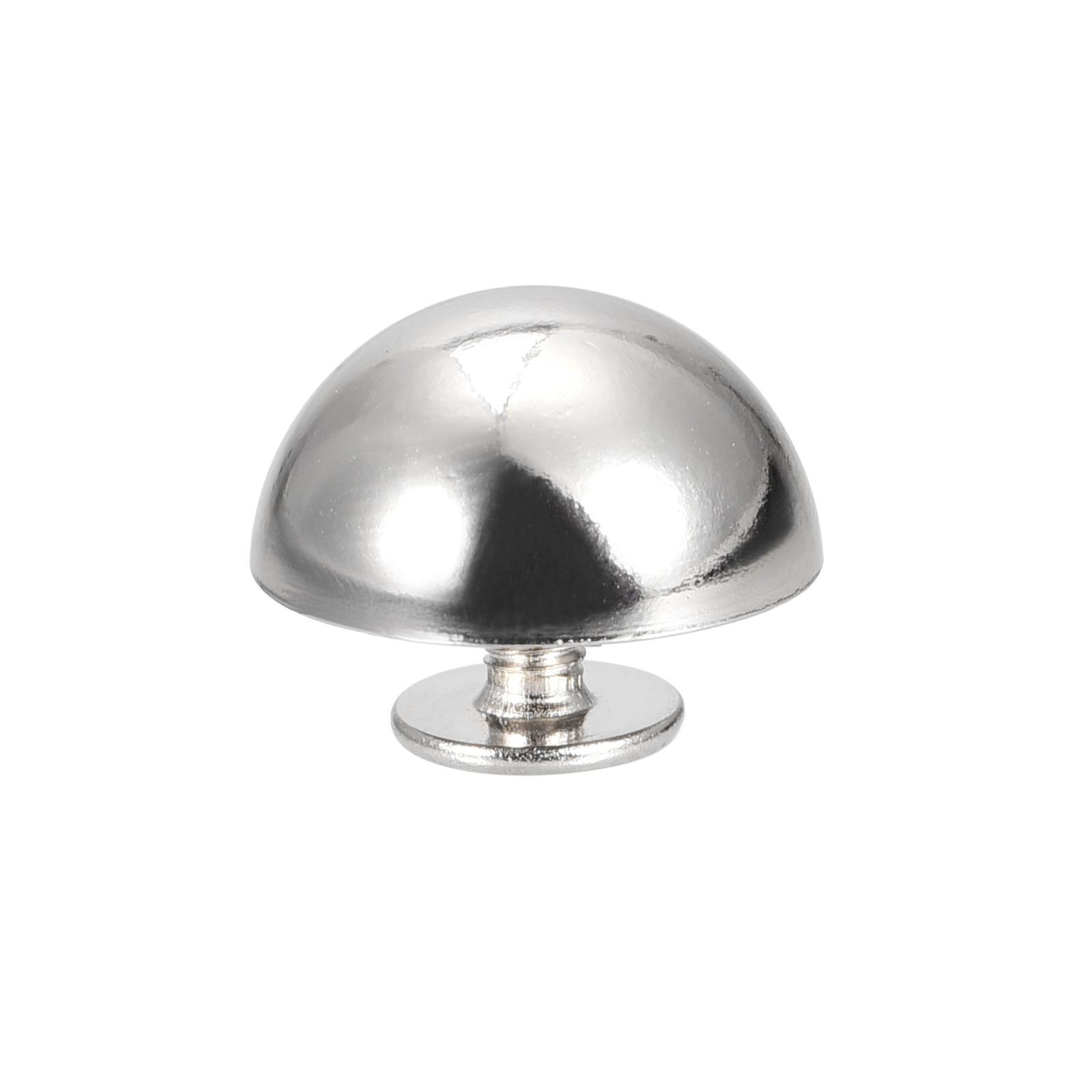15x7.5mm Retro Screw Rivets Round Cable Head Leather Studded Silver 20 Sets