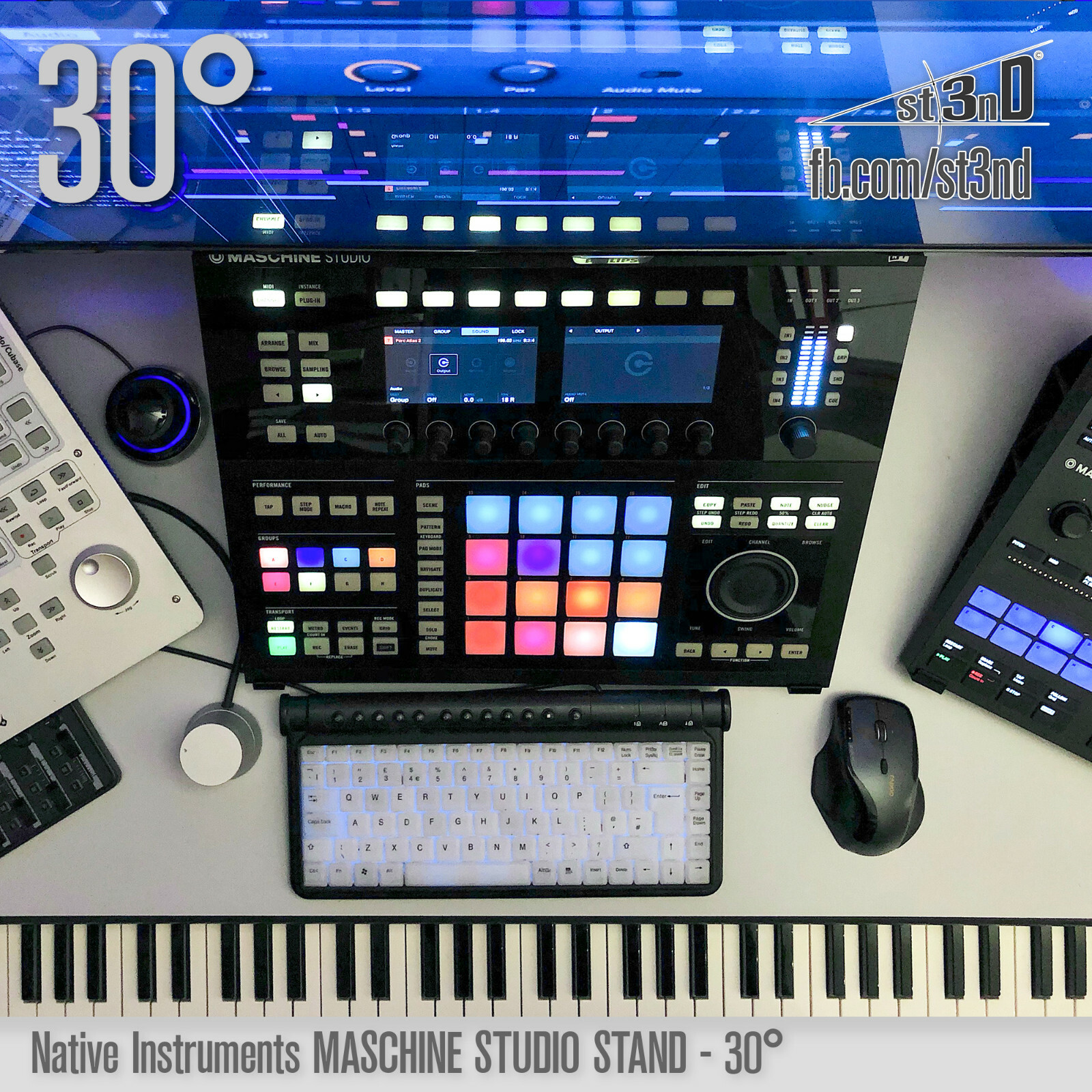 NI MASCHINE STUDIO STAND - 30 degrees - 3D printed - 100% Buyer Satisfaction