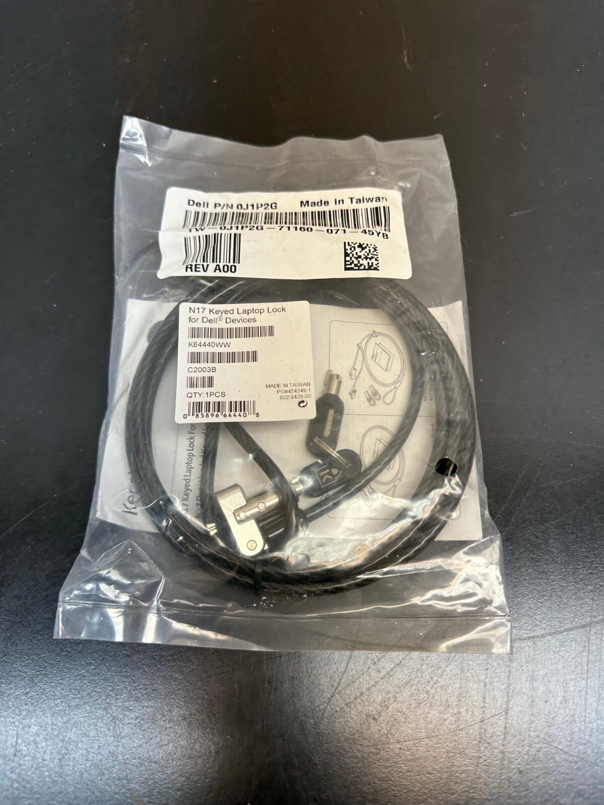Dell PN 0J1P2G Keyed Laptop Lock