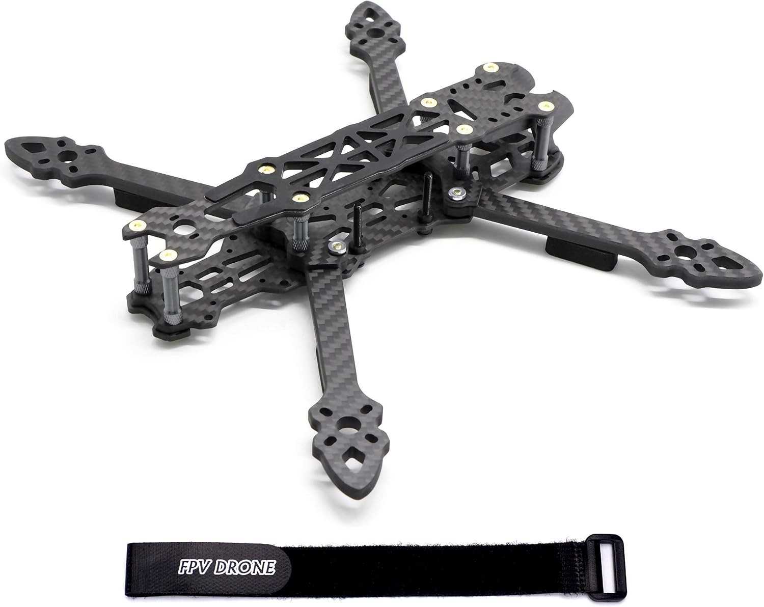 225mm Carbon Fiber 5 Inch FPV Racing Drone Frame Freestyle Kit w/ Battery Strap
