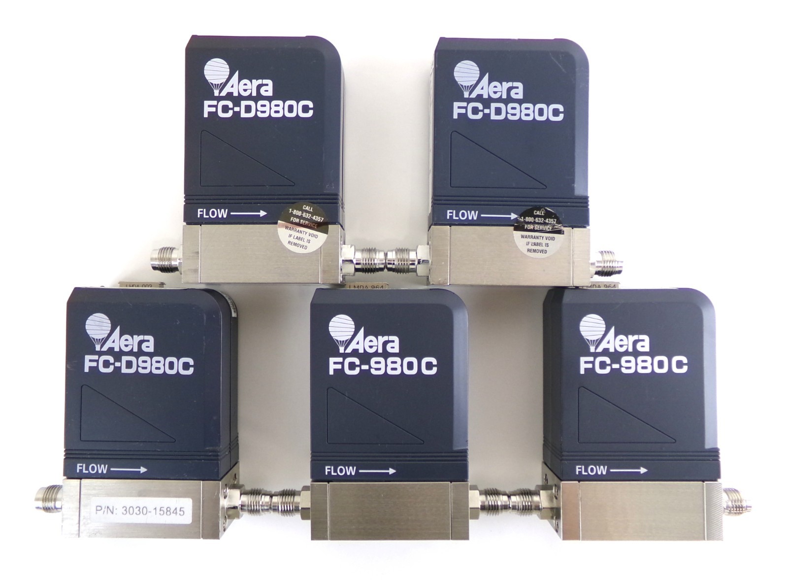 Aera FC-D980C Mass Flow Controller MFC Reseller Lot of 5 Working Surplus