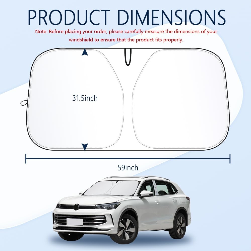 300T Thickened Sunshade for Car Windshield,Windshield Sun Shade for Blocking 99%