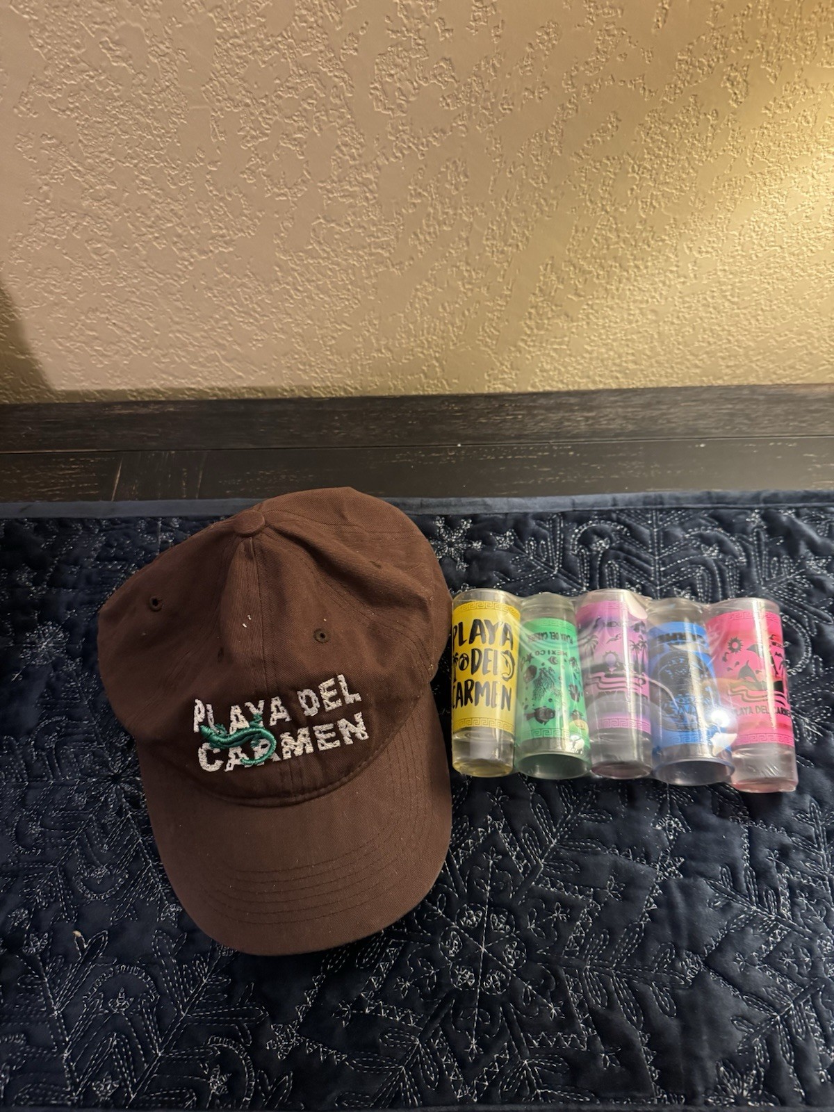 Set Of (5) Playa del Carmen Shot Glasses sealed + 1 Playa del Carmen Cap All New