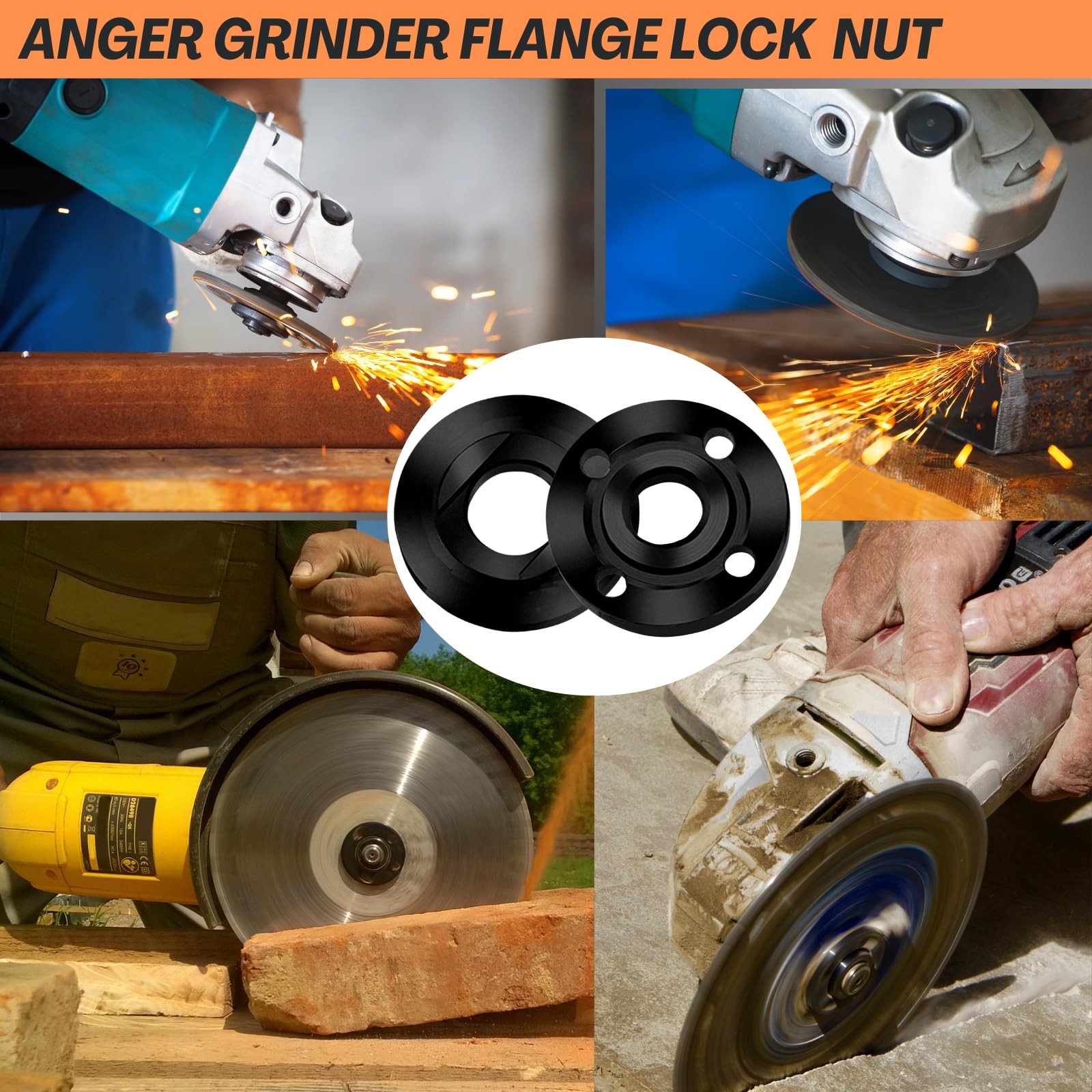 HOBEREROK Angle Grinder Wrench, Adjustable & Nut Kit (5PCS) –...