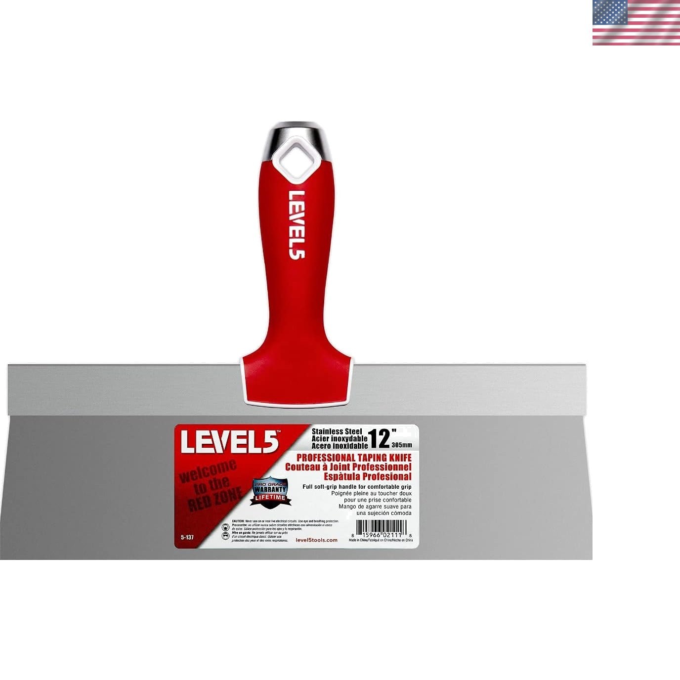 12" Pro-Grade Soft-Grip Stainless Steel Taping Knife for Flawless Finishing