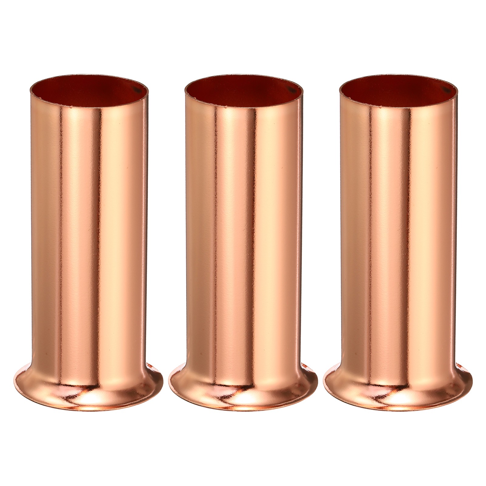 Candle Socket Covers, 3.1 Inch Base Holder, Rose Gold 3 Pcs