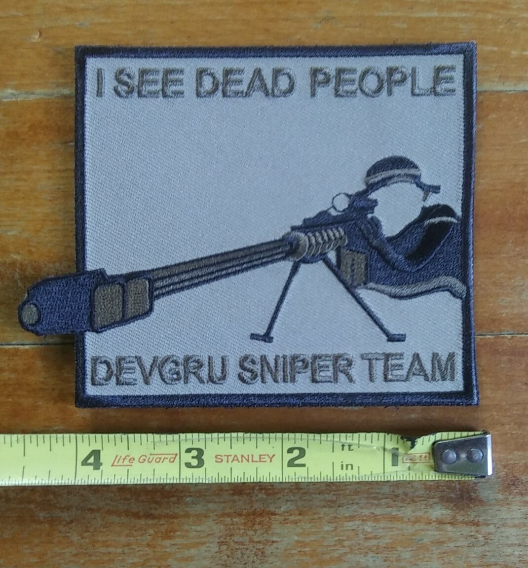 NOS ~ I SEE DEAD PEOPLE ~ DEVGRU SNIPER ~ Embroidered HOOK Backing TAC PATCH