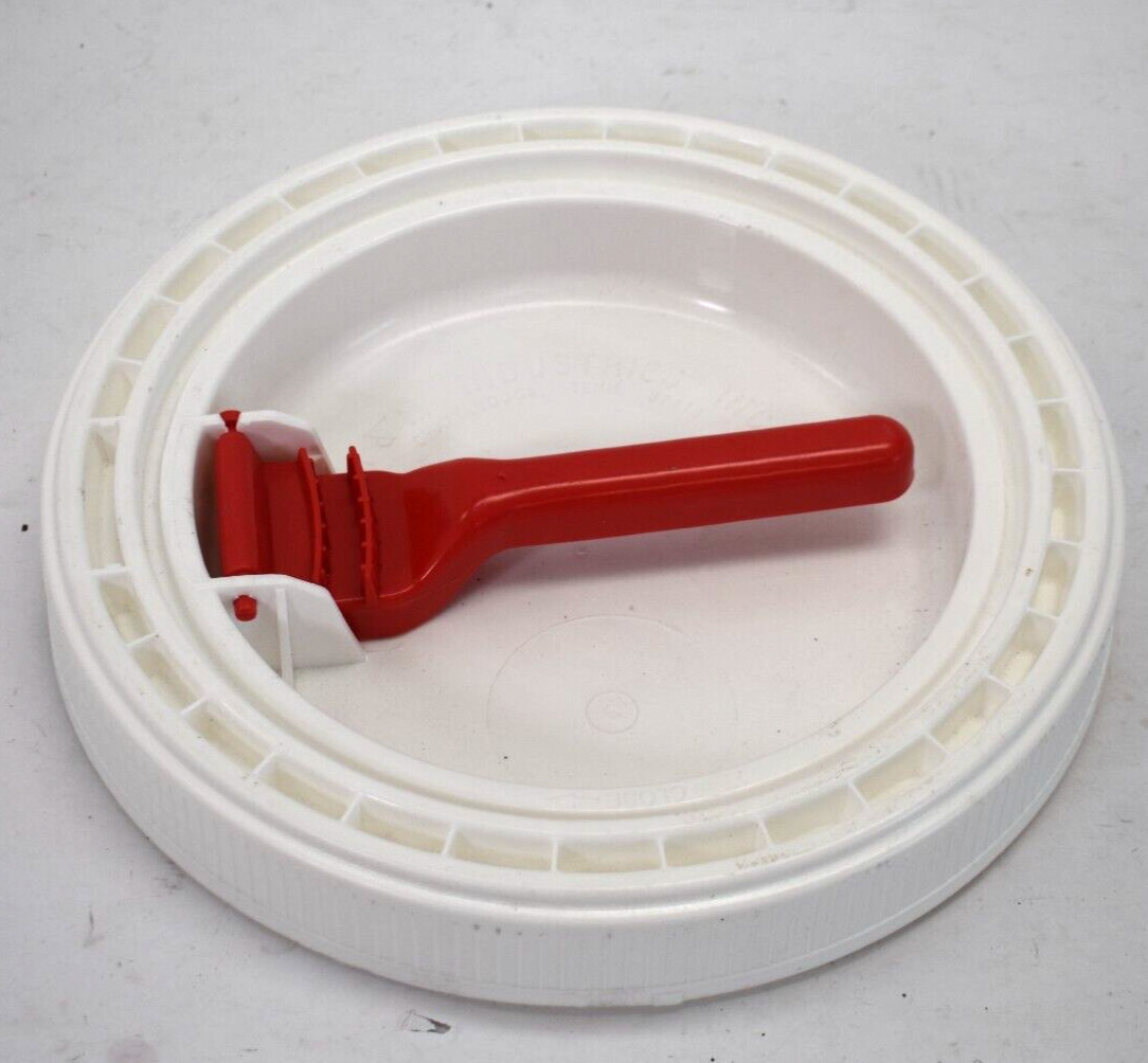 M&M Industries Locking Lid Lift Up White Bucket Pail Latching Lightweight