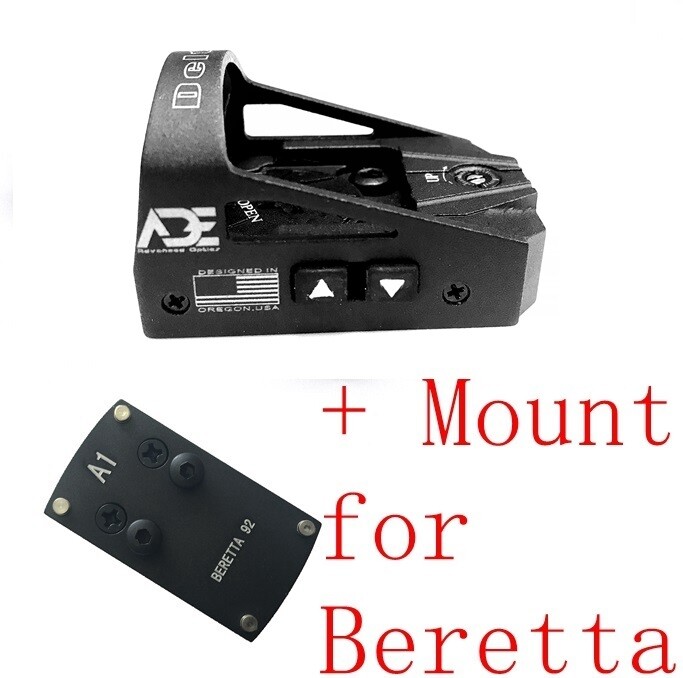 ADE RD3-012 RED Dot Sight + A1 Plate for Beretta M9 22LR/92FS/92AF/M9/SAR B6C