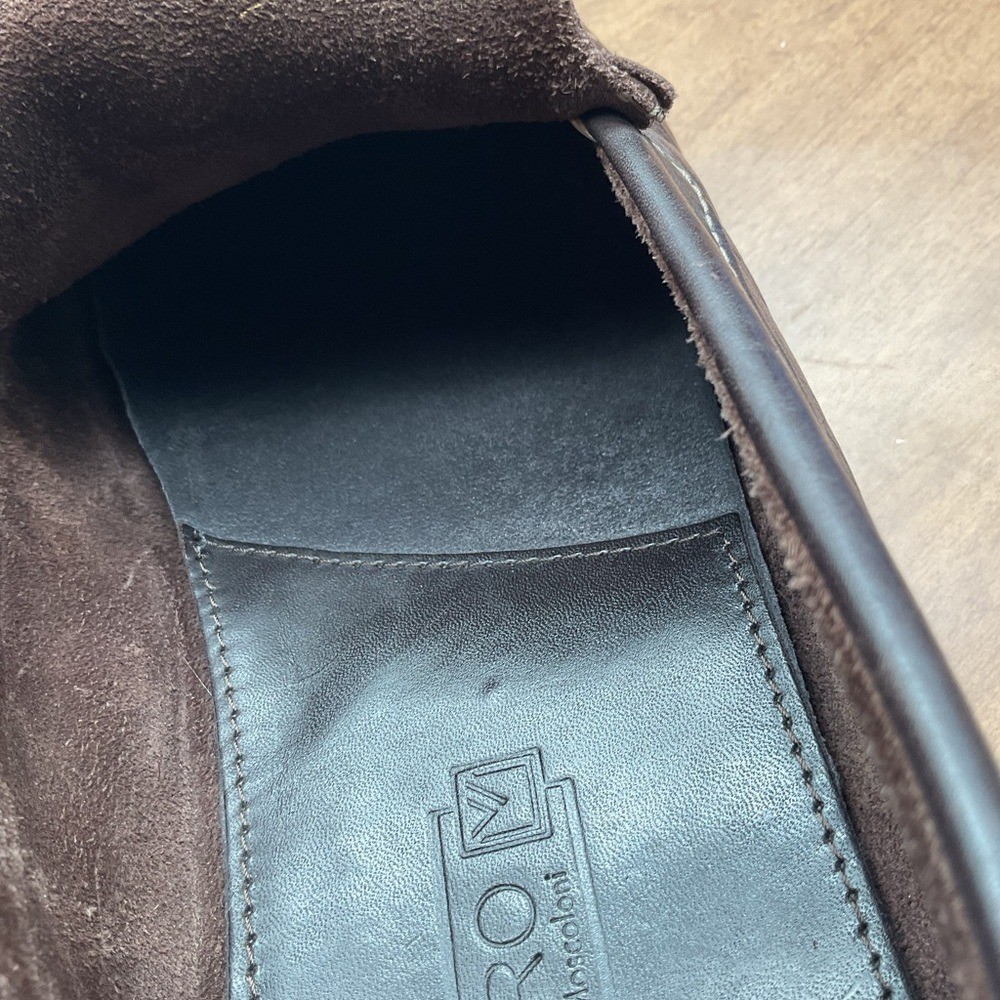 Sandro Moscoloni Rich Brown Leather Slip-Ons 12D