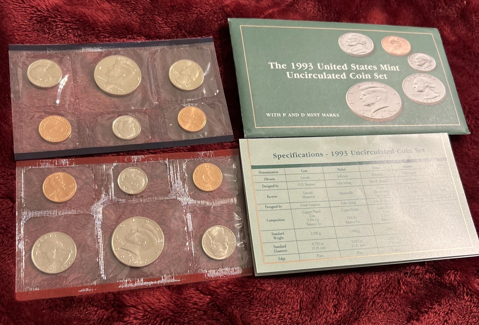 1993 P&D Mint Set Uncirculated, Original Government Packaging (OGP)
