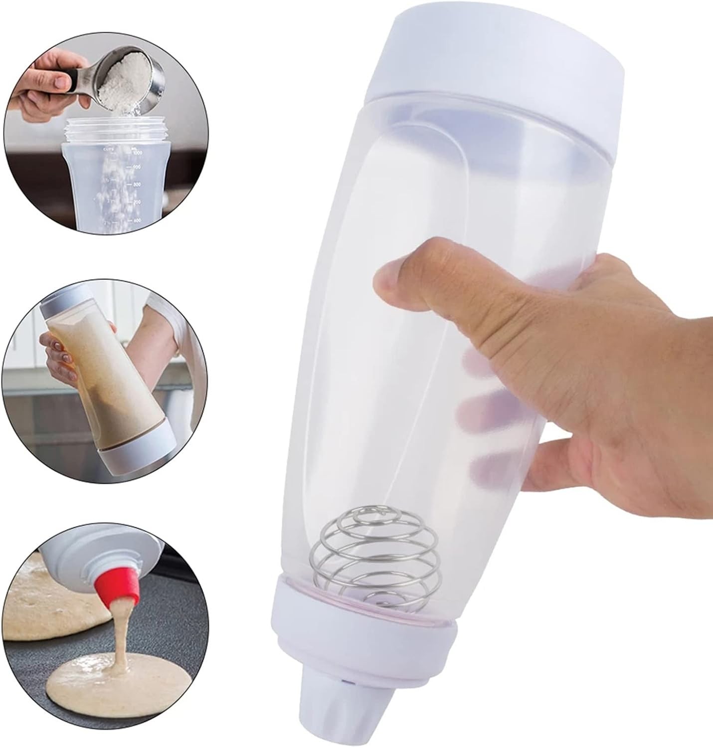 1000ml Manual Batter Mixing Bottle Dispenser Sauce Kitchen Baking Funnel Tool
