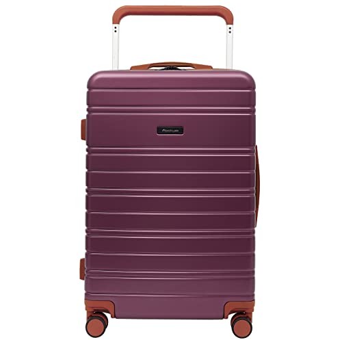 2PC Navigate Luggage Set 20" Carry-On Burgundy