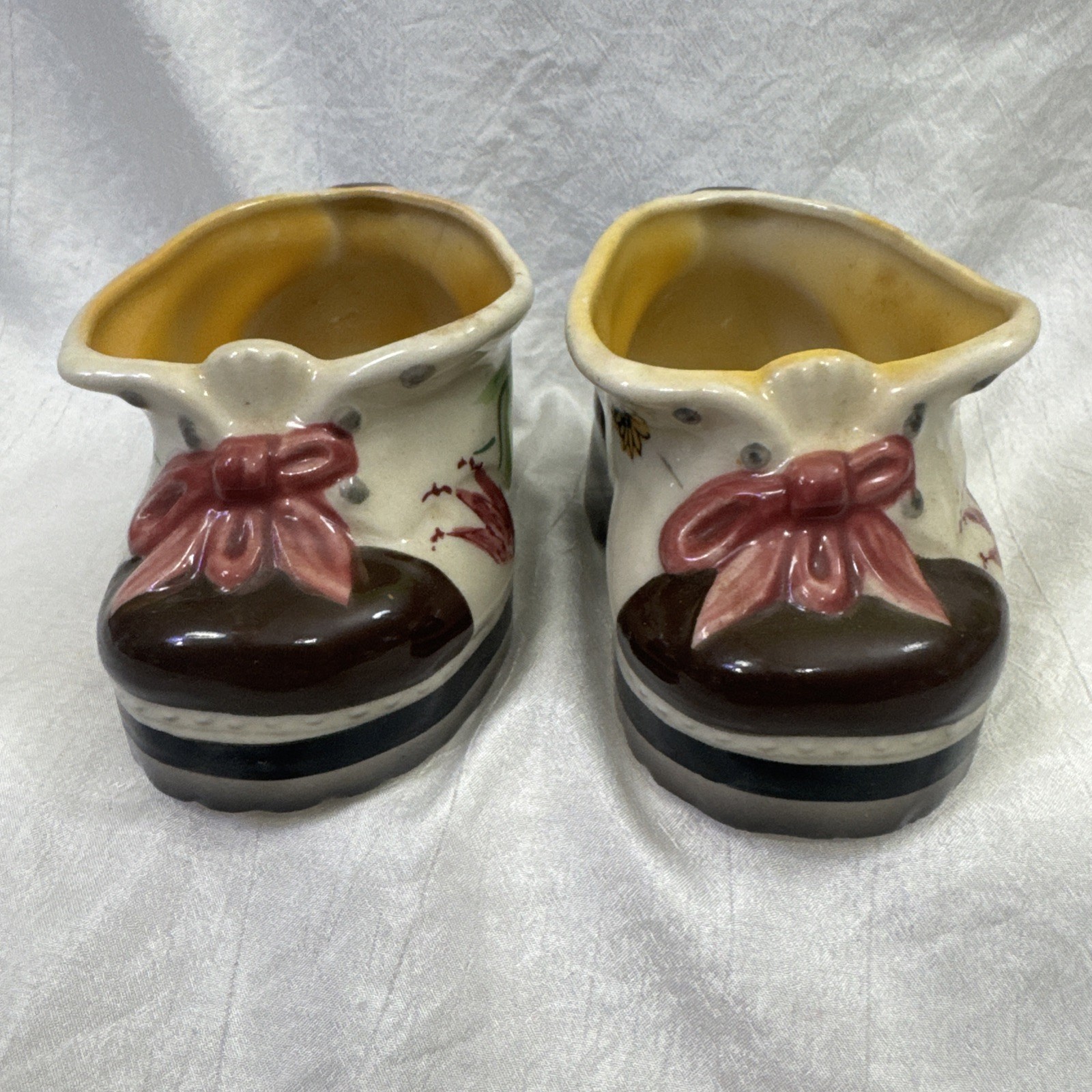 VINTAGE Shafford Japan  Ceramic Shoe Planters Matching Set Of 2 A22