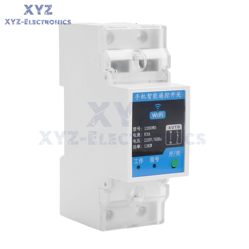 Smart Circuit Breaker TUYA WIFI Bluetooth 2P63A On/Off Breaker Remote Control