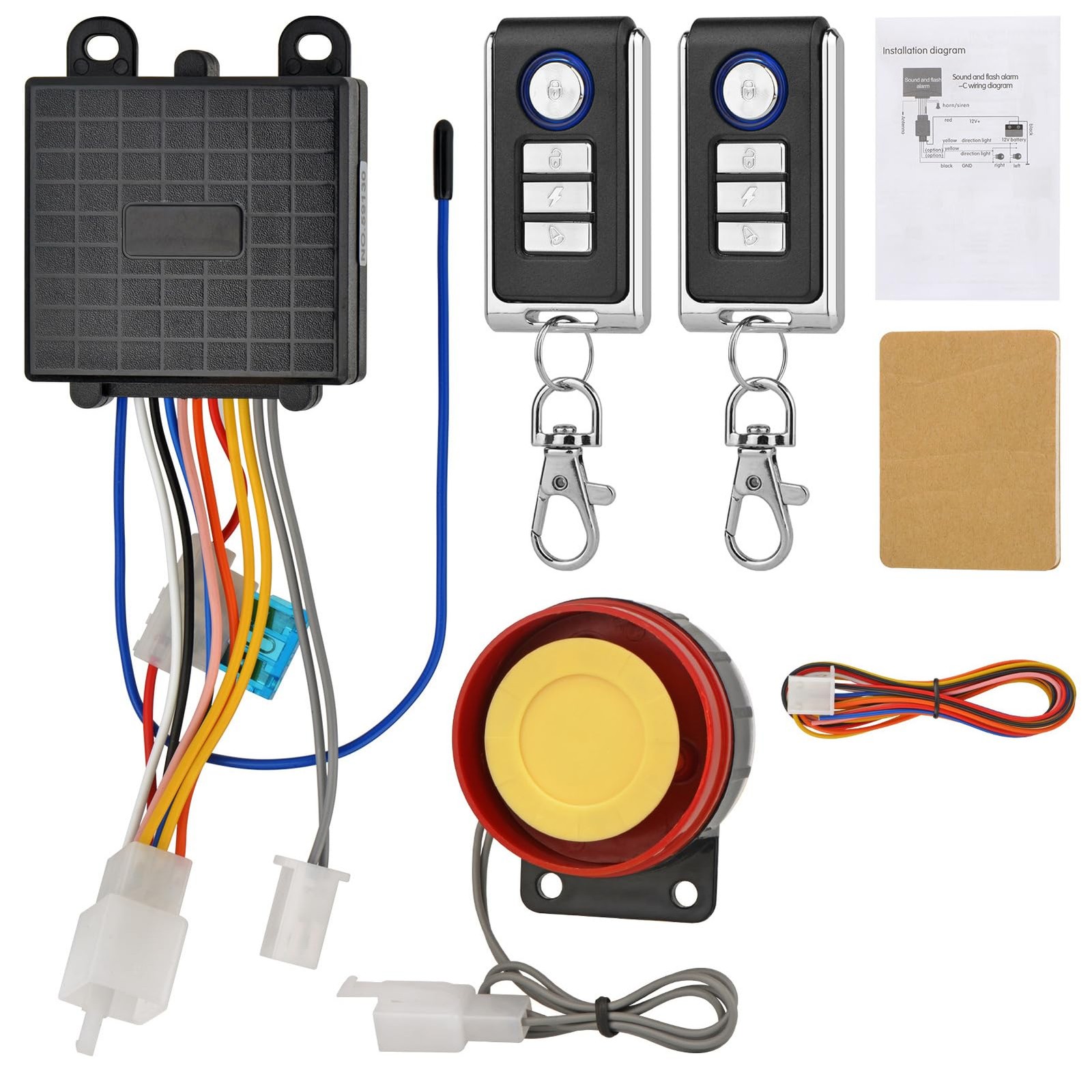 Snlazp Motorcycle Anti-Theft Alarm Security System, Control Engine Start...