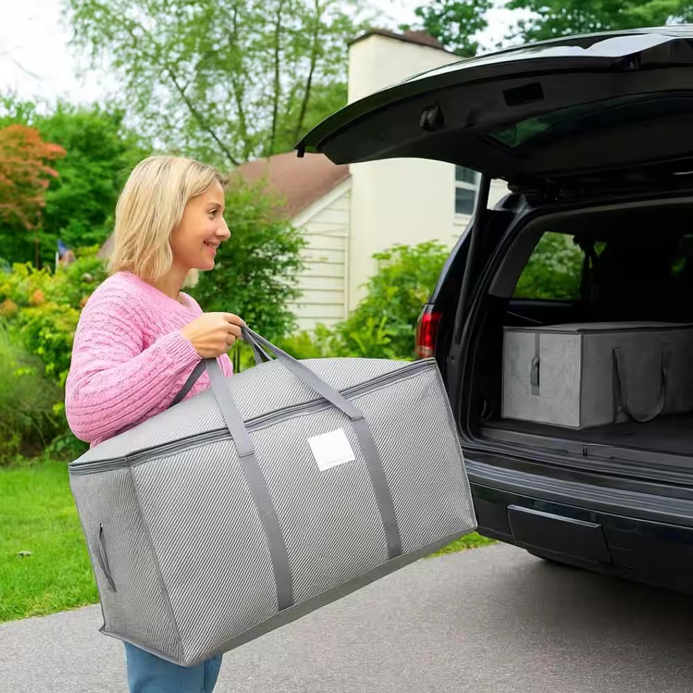 26 Gal. Home Storage Bags Gray Polypropylene (2-Pack)