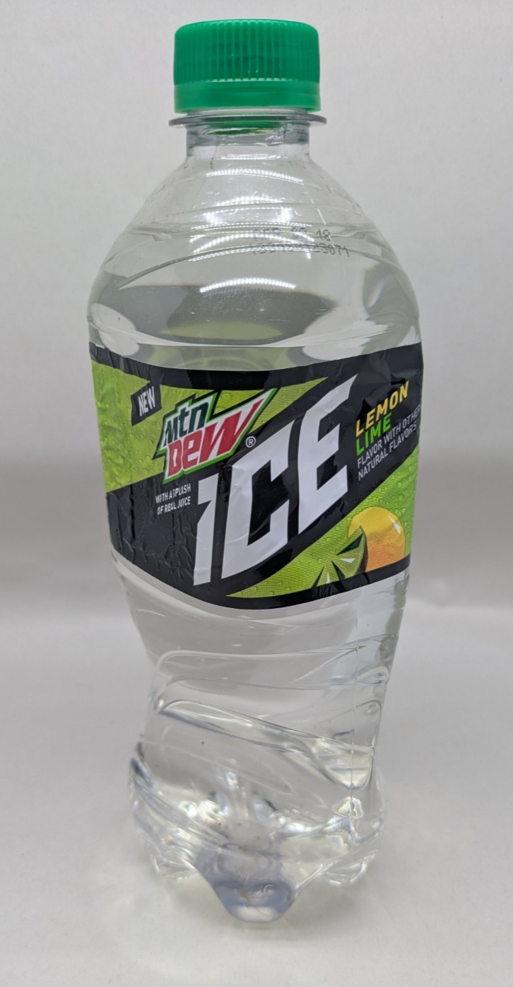 Mountain Dew Ice Unopened 20oz Bottle 2018 Lemon Lime Discontinued Unopened Mtn