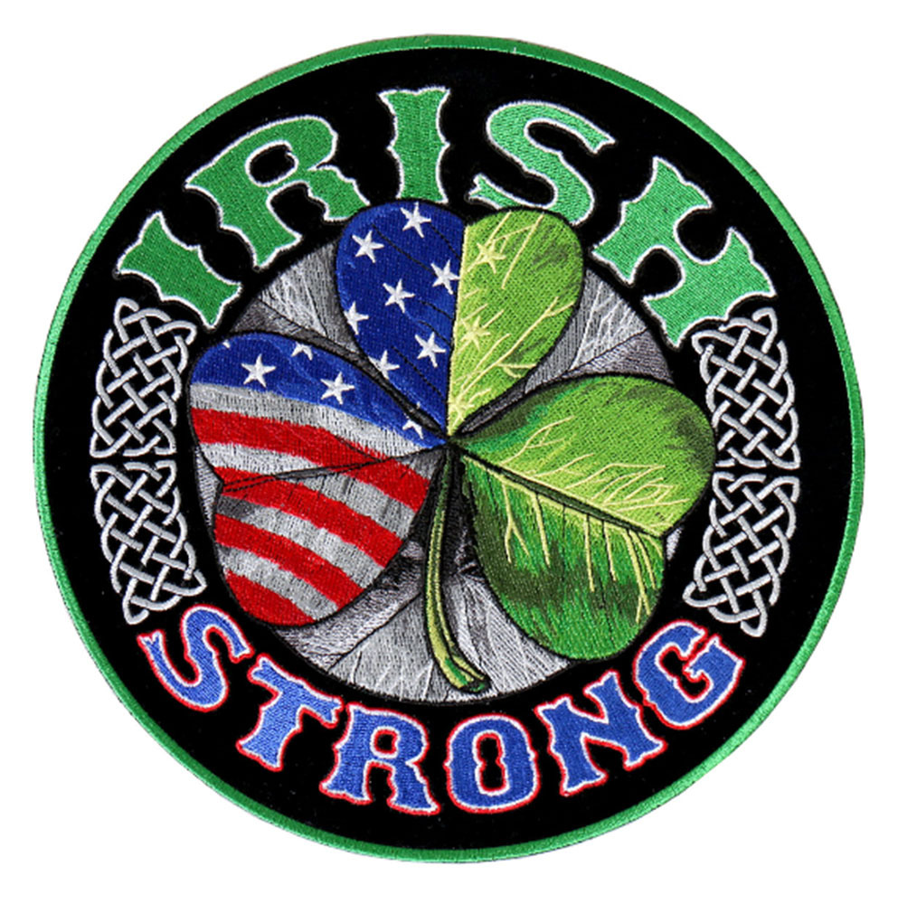 Irish Strong EMBROIDERED 4 INCH IRON ON PATCH