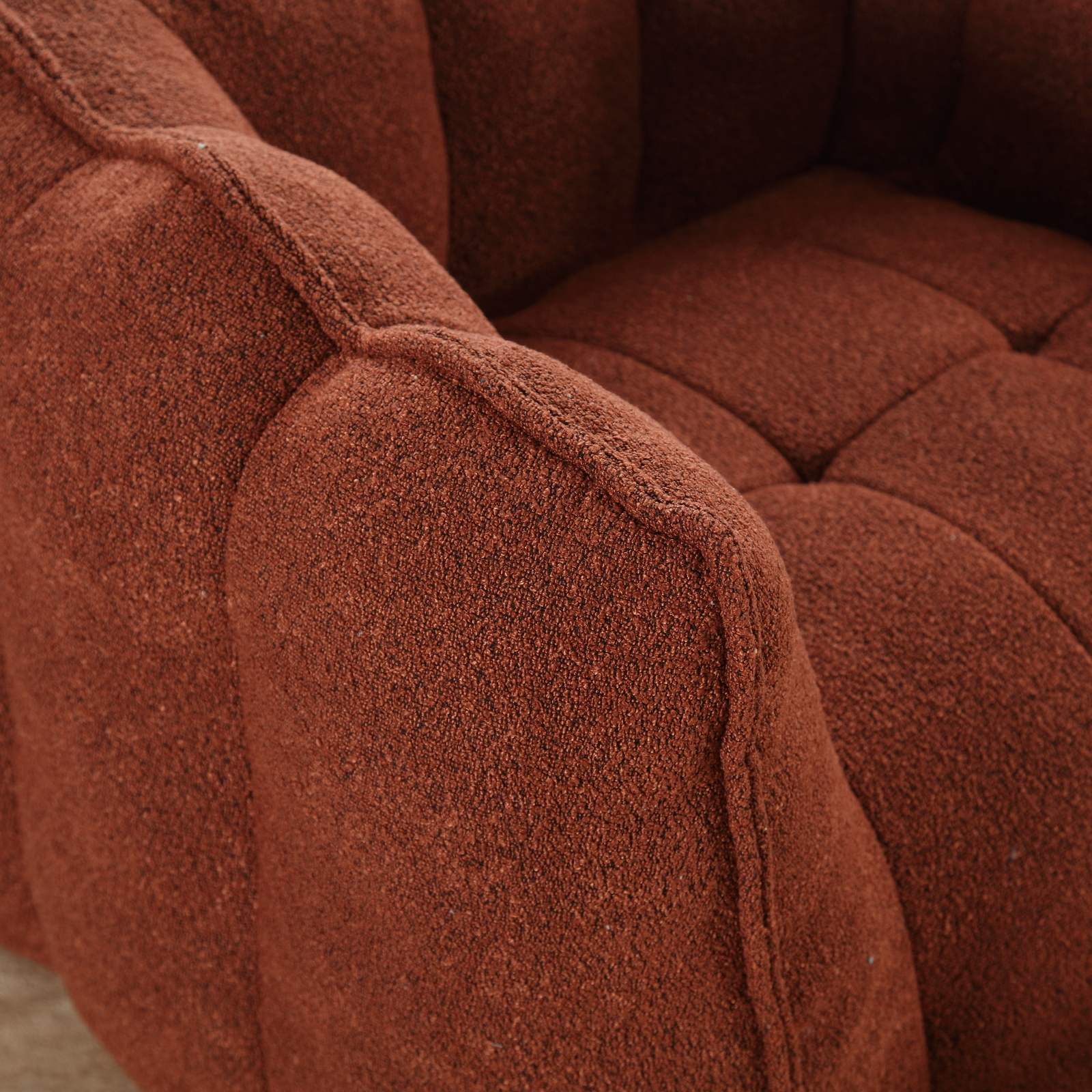 Bean Bag Chair +Footstool Armrest Bean Bag Chair Lazy Sofa Living Room Red Brown