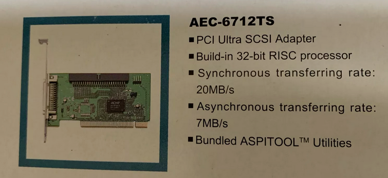 ACARD AEC-6712TS 32 Bit PCS SCSI Adapter