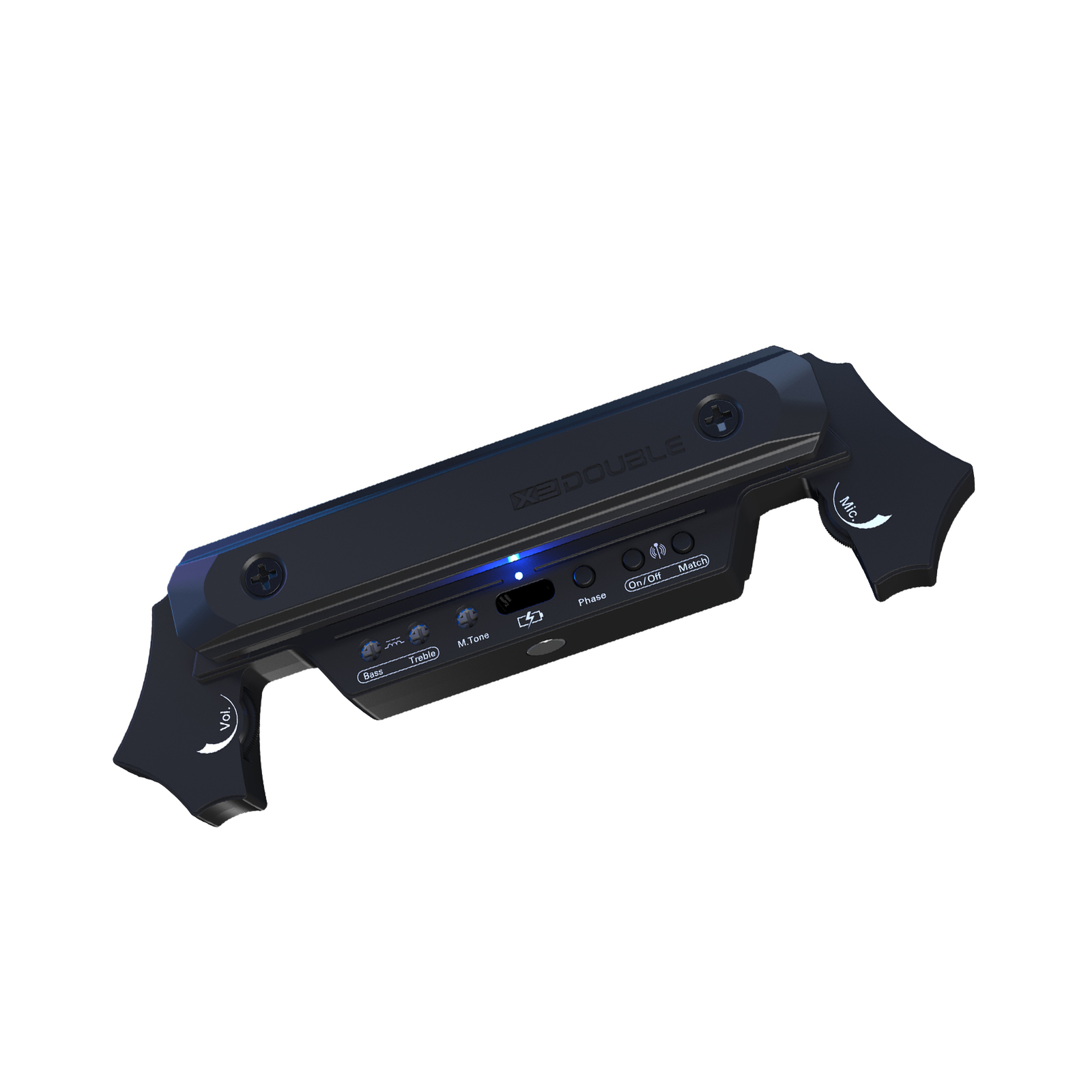 DOUBLE Acoustic Guitar Wireless Pickup Rechargeable Amplifier Soundhole Pickup