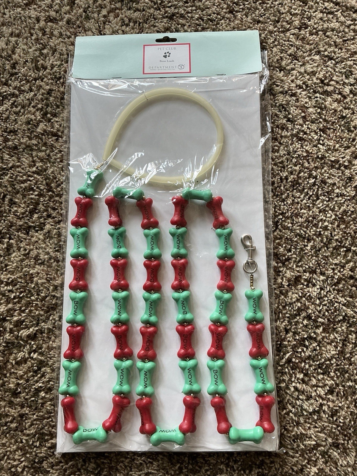 Department 56 pet club Dog Bone Leash Holiday Christmas Rare