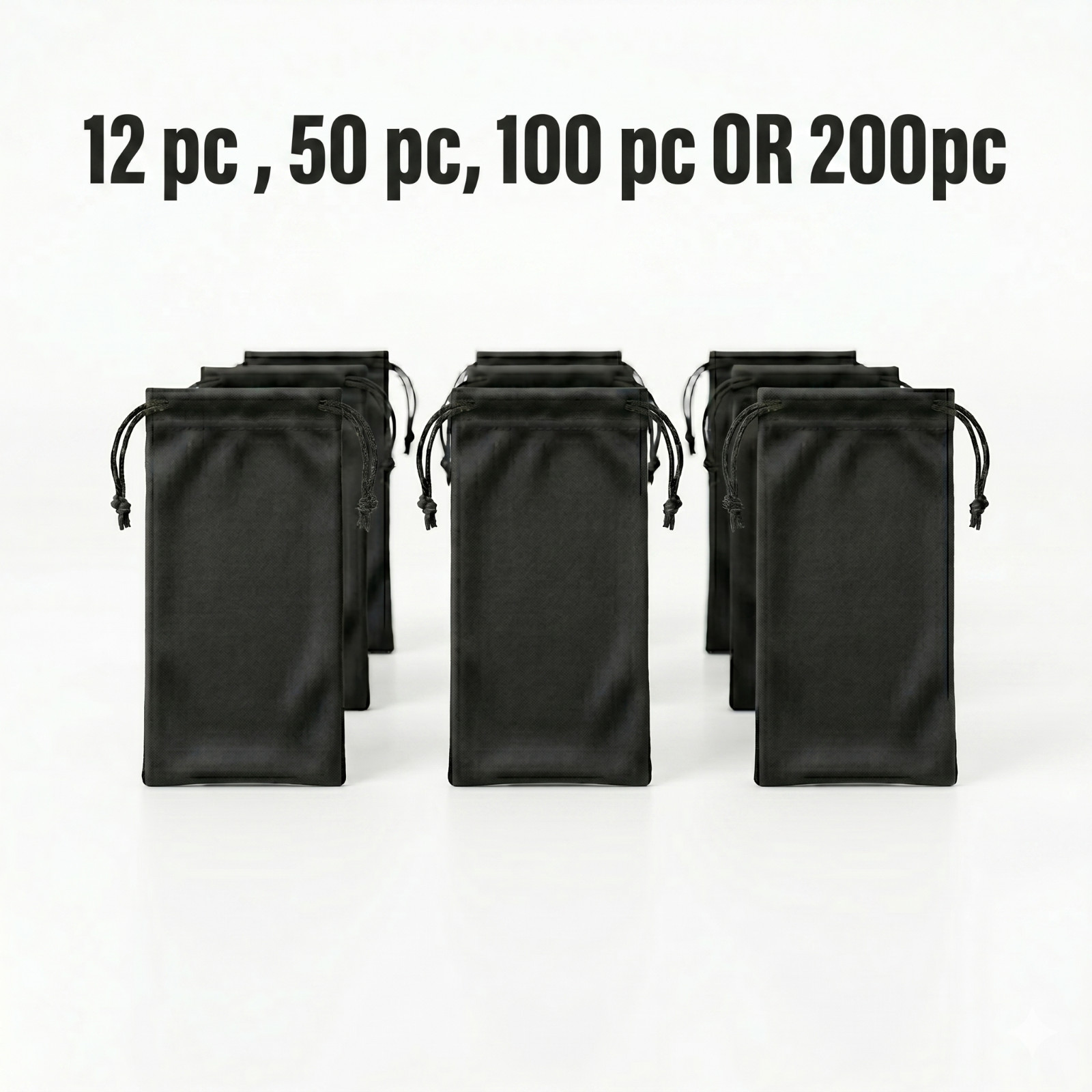 Cheap Bulk 50 100 200 500 Black Microfiber Sunglasses Carrying Pouch CaseBag US