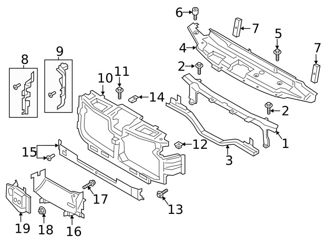 Genuine Ford Radiator Support Panel Bolt W718108-S900