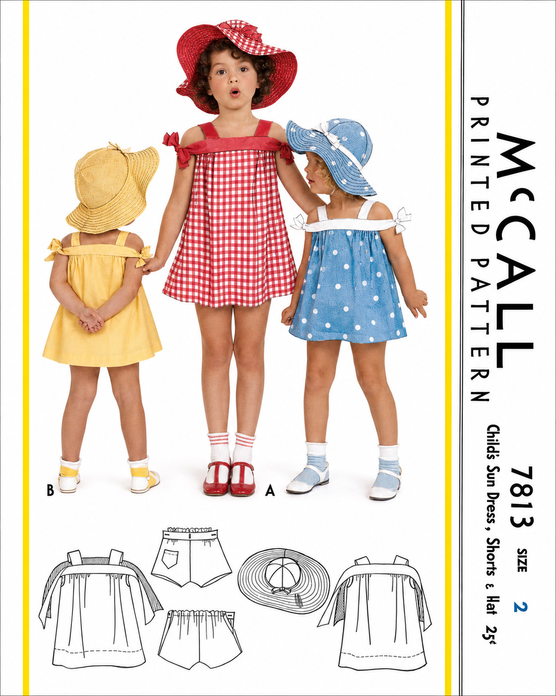 DRESS & Floppy HAT Sewing Pattern McCall 7813 FROCK ~2~ 1930's