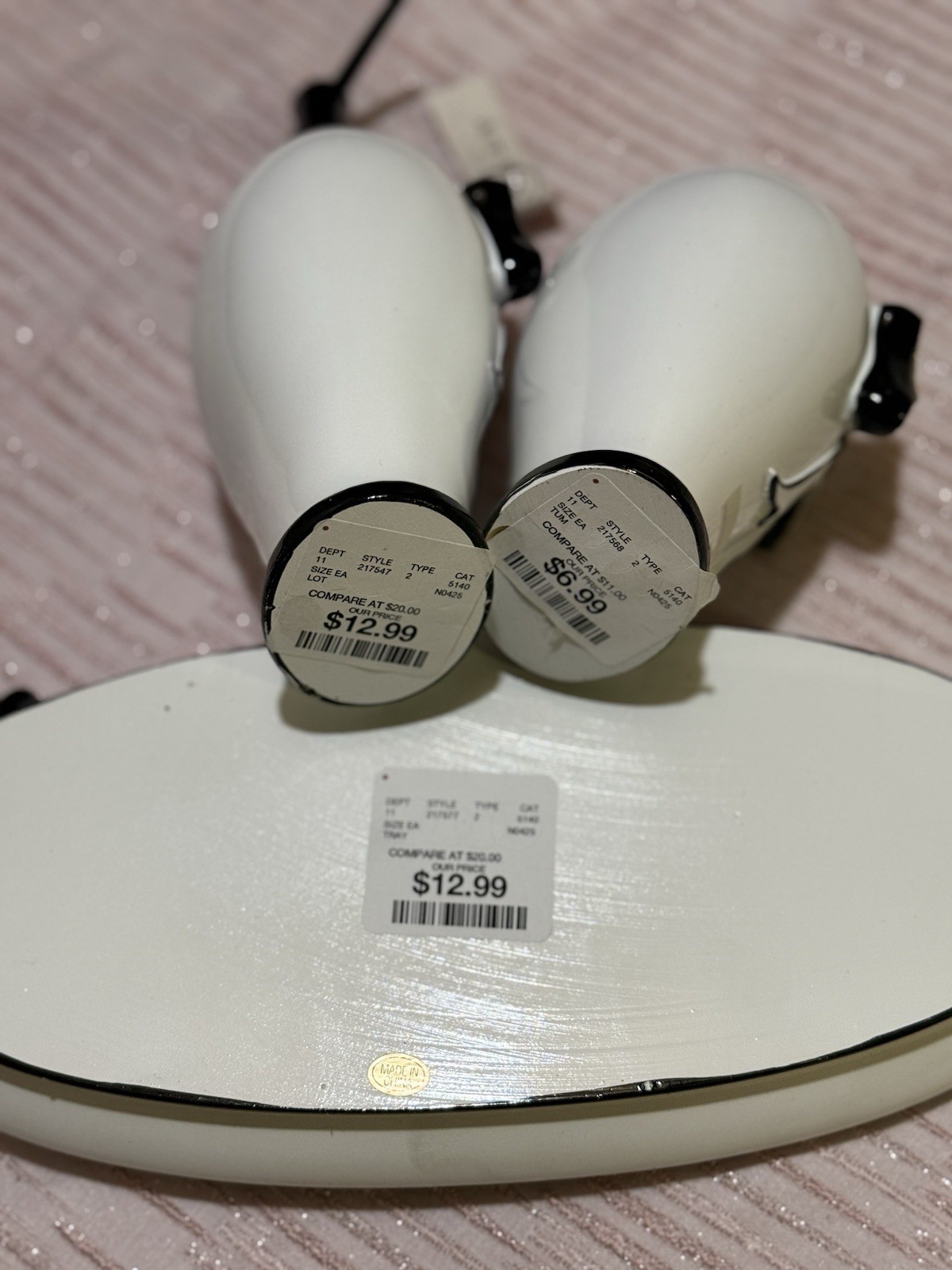 Black Bow Bathroom Set 3 Pieces Bathroom Accessories Set