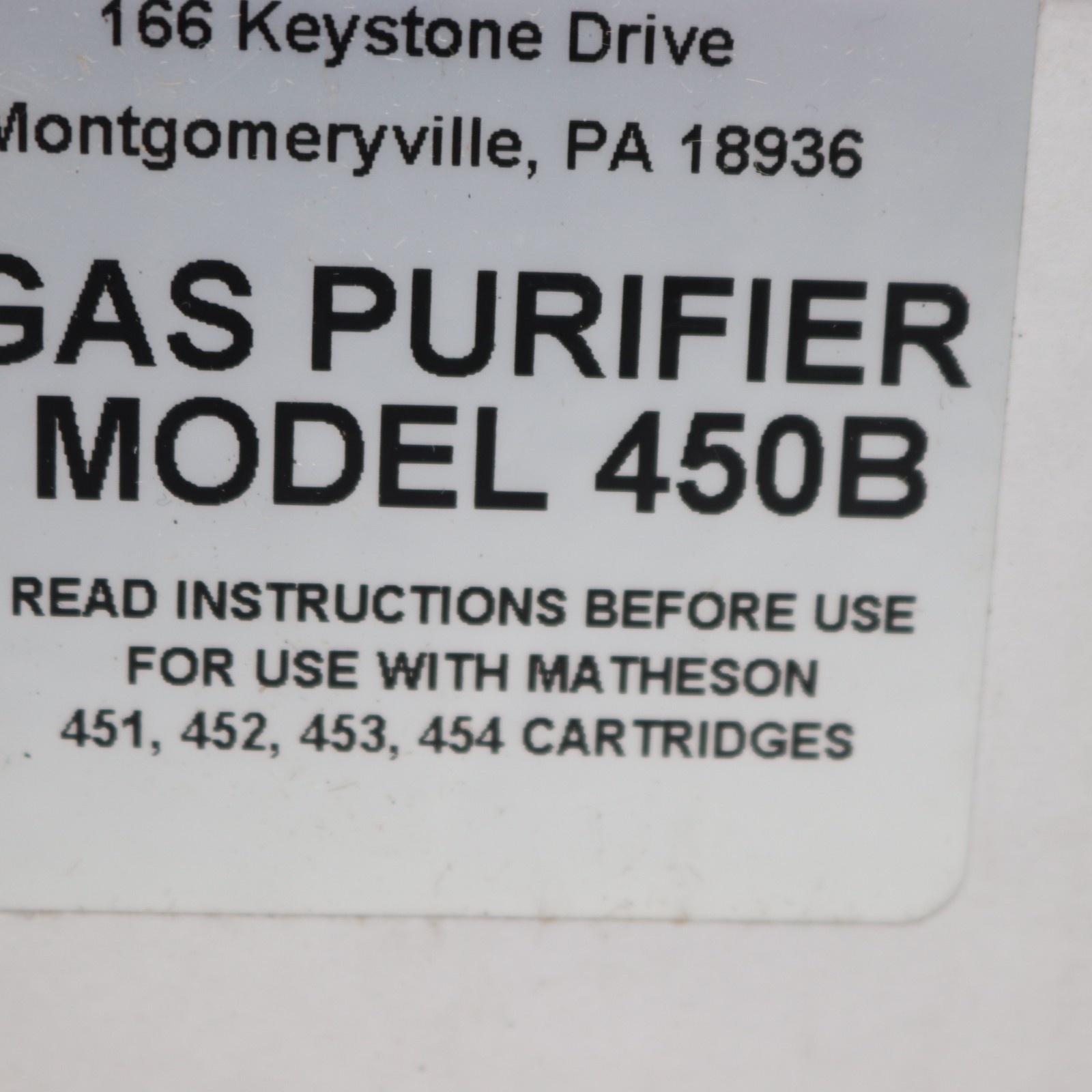 Matheson High-Pressure/Low Capacity Purifier 450B