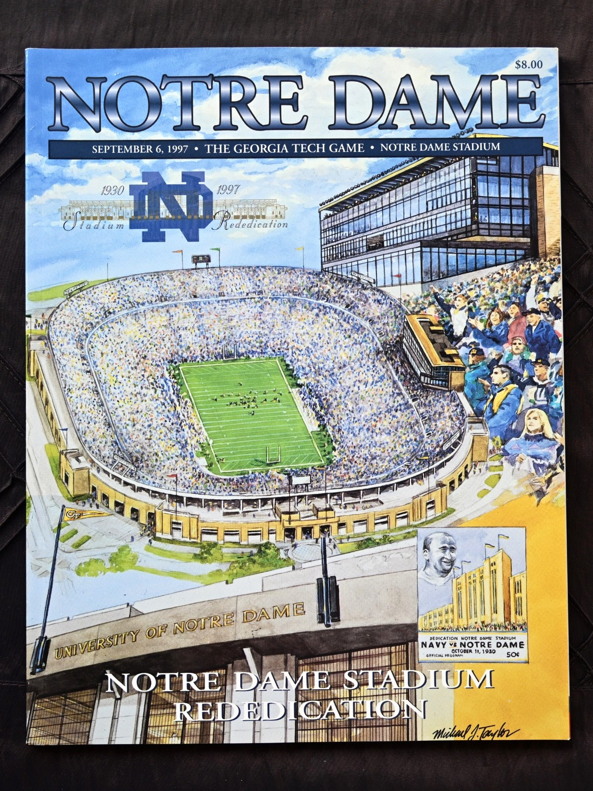 1997 Notre Dame Fighting Irish Football Program. Georgia Tech Yellow Jackets.