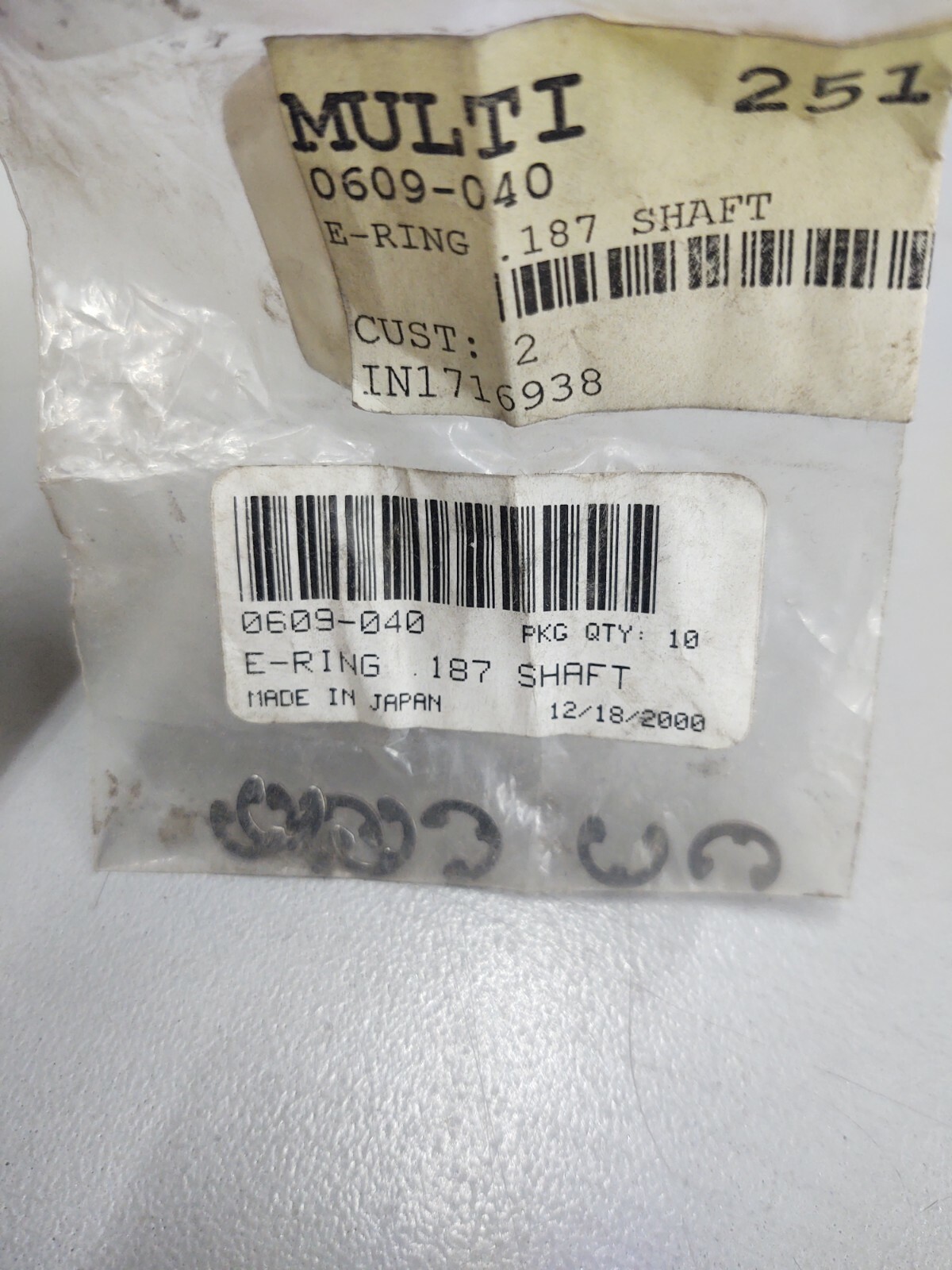 Arctic Cat Snowmobile E-Ring 0609-040 NEW NOS OEM
