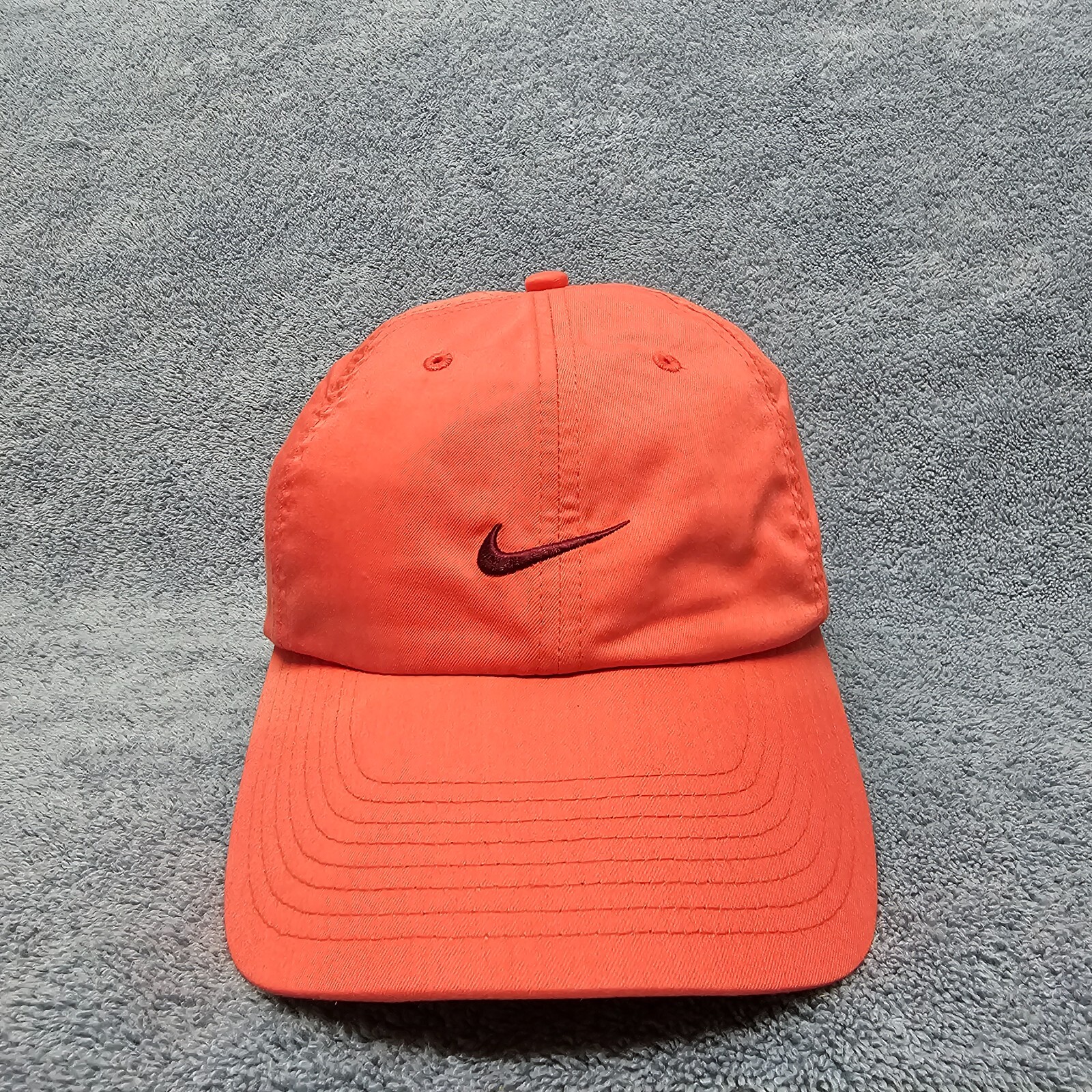 Nike Golf Hat Center Check Swoosh Peach Baseball Hat Golf Cap Hook Loop OSFA