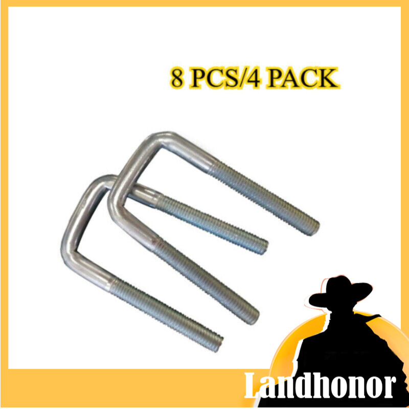 4 Pack Steel U-Bolts Kit F/ Trailer Square Galvanized Hay Accumulator Grapple