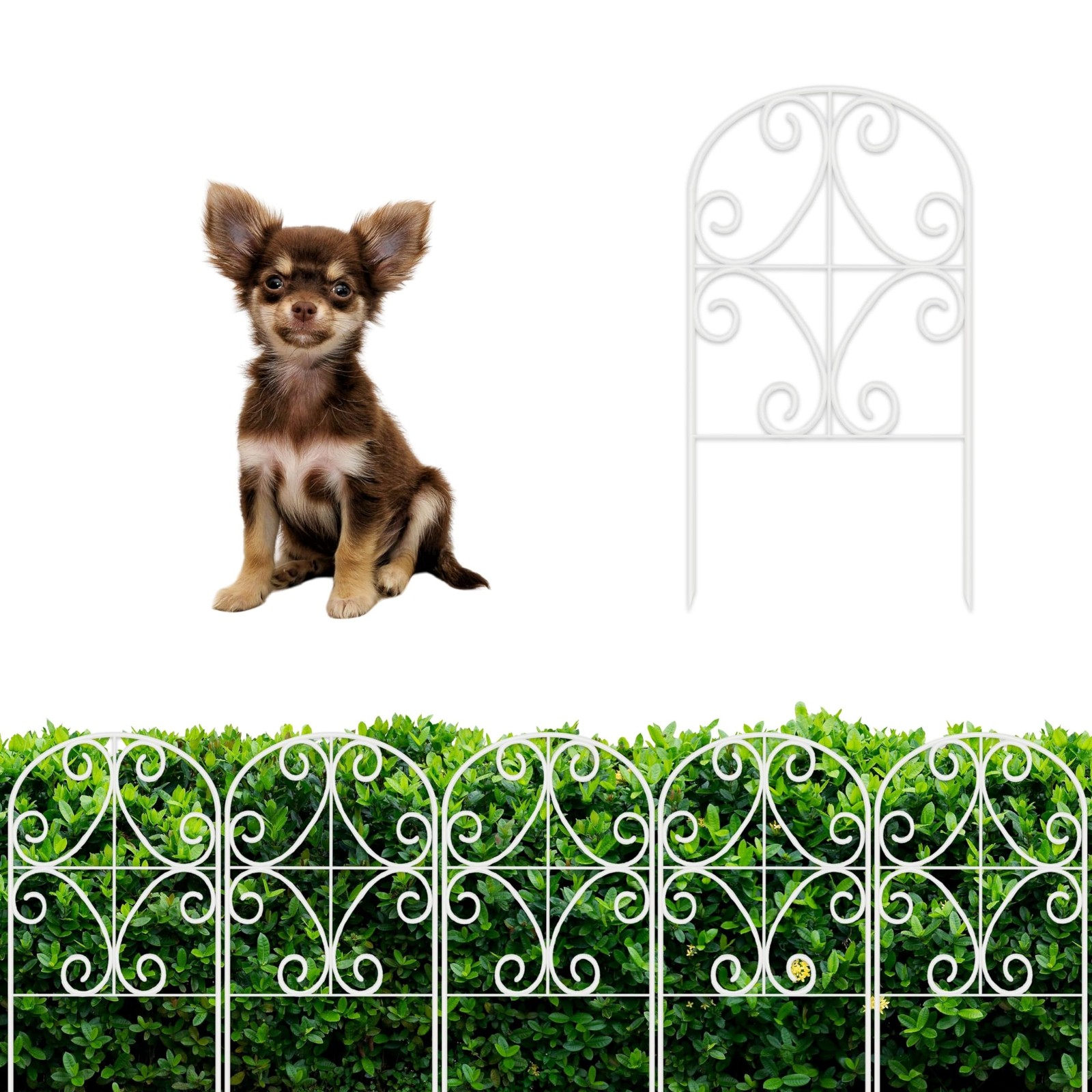 Garden Fence Border Animal Barrier (10 Panels) 12in(L) x 24in(H) Wire Fence B...