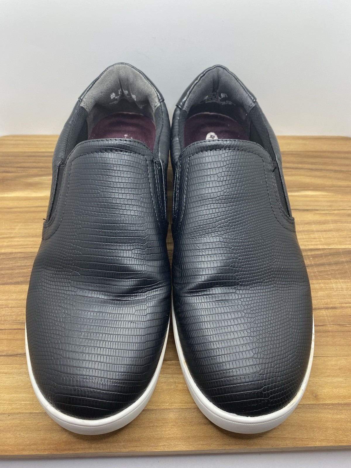 Dr. Scholl's Size 9 Shoes Women's Black Slip-On PU Leather Comfort Shoes