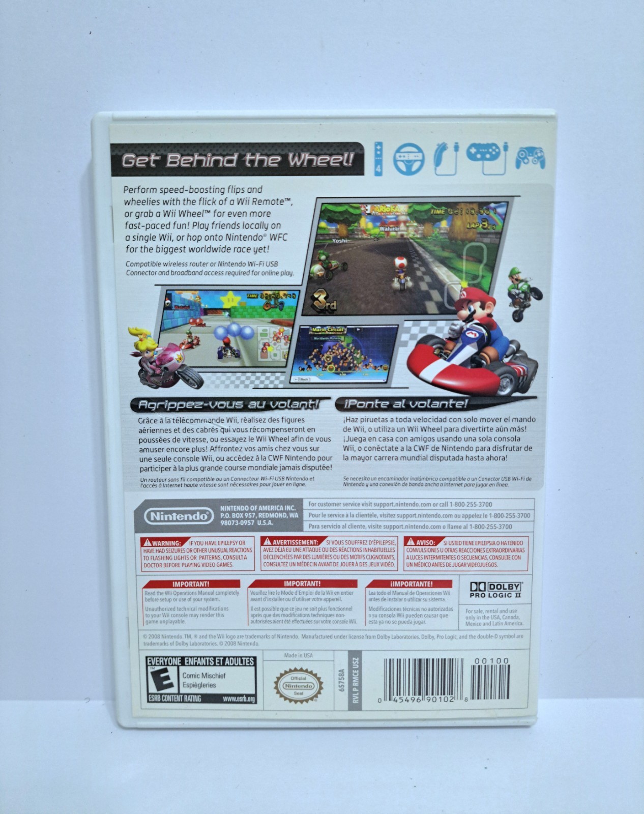 Mario Kart WIi Nintendo Case and Manual Only