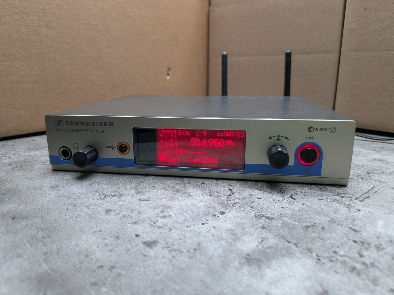 Sennheiser EM 500 G3 A 516-558 MHz Wireless Receiver w/ PSU & Antennas