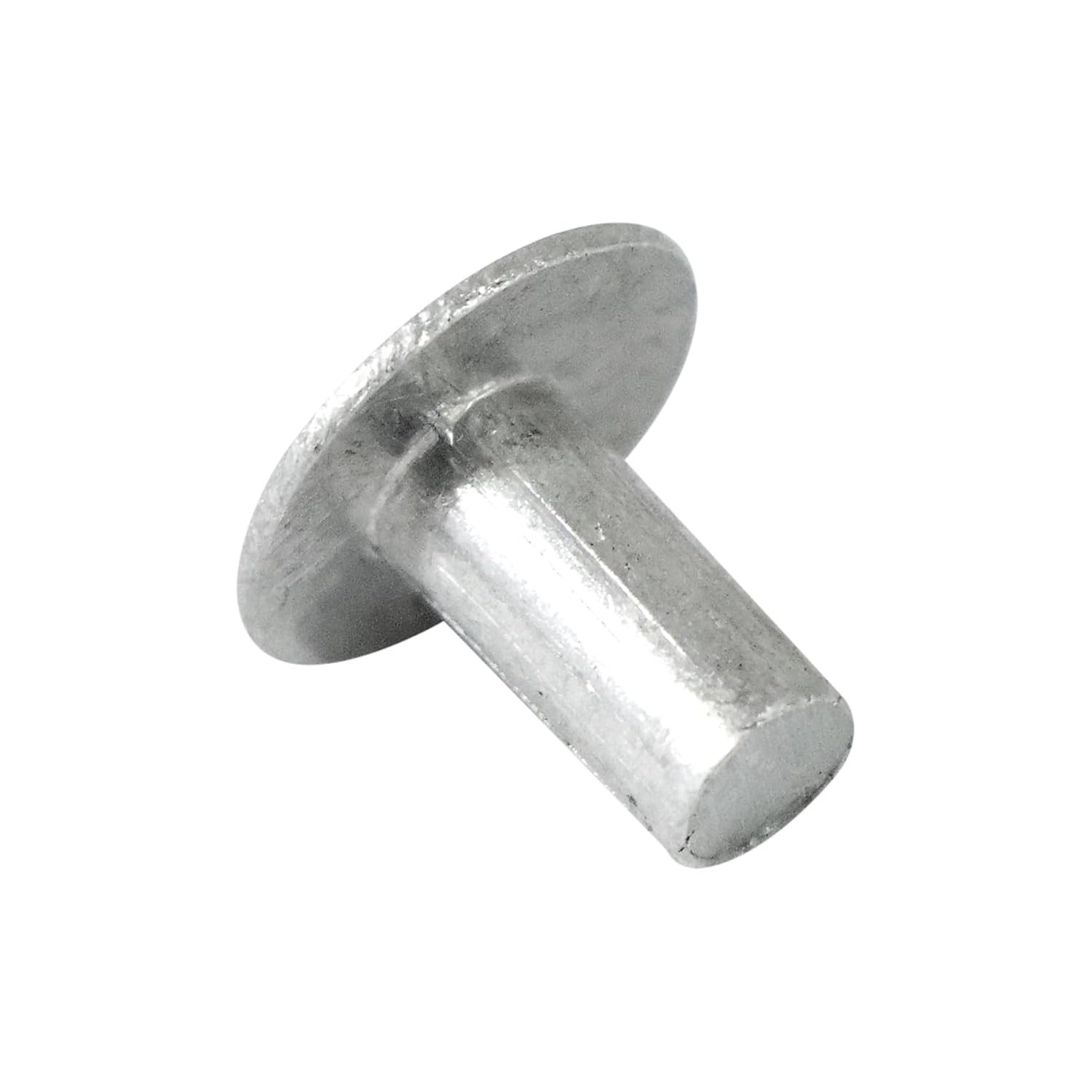 3/16" Aluminum Rivets, 100-Pack, Brazier Head, 0.375" Length for Boat Repairs