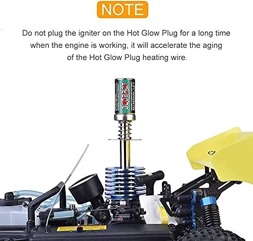 Nitro RC Car Starter Kit - Glow Plug Igniter, Charger, Fuel Bottle for 1/8 1/10