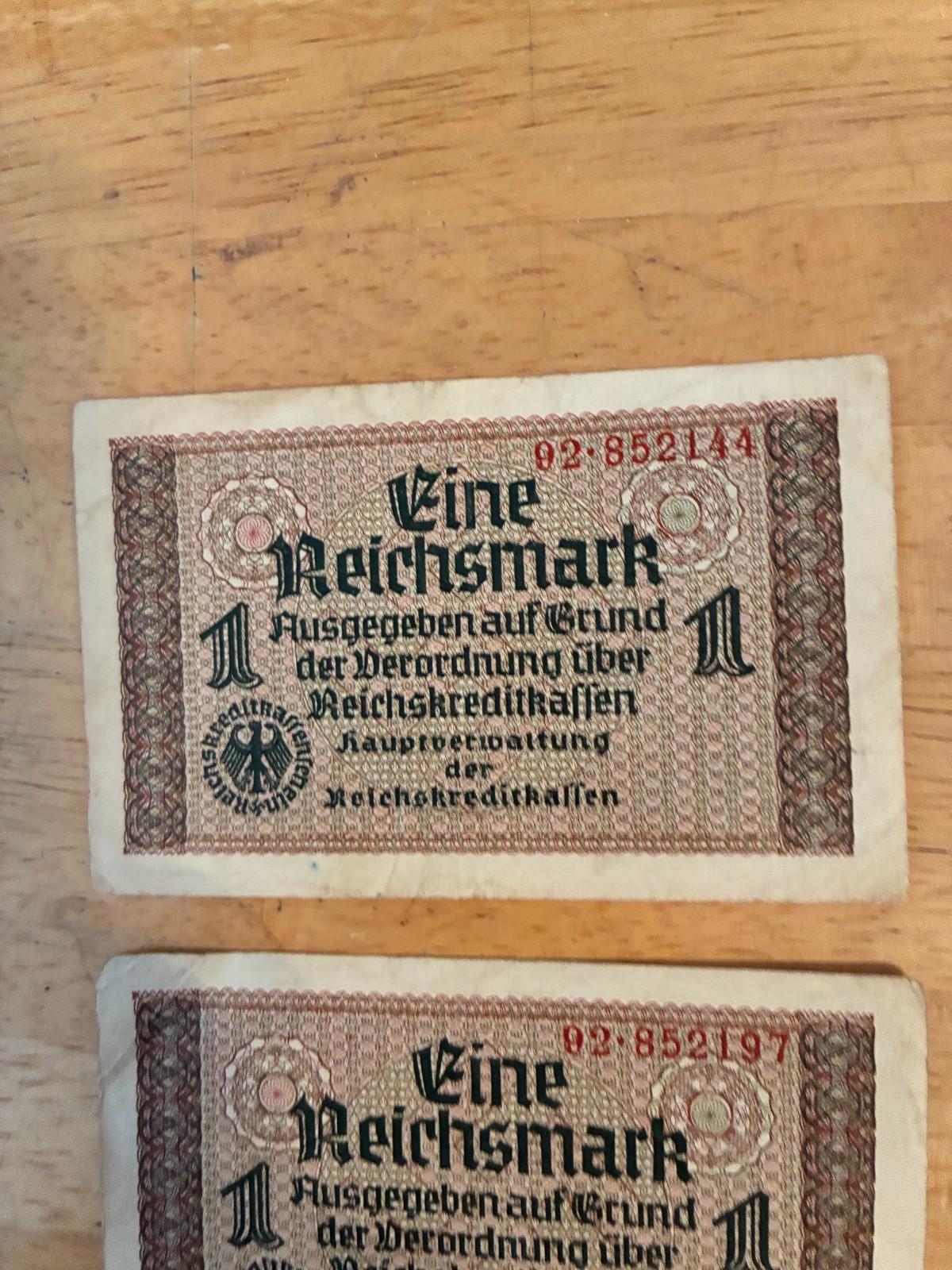 WWII Germany 1 Reichsmark 1940–1945 Reichskreditkassen Note Rare WWII Issue